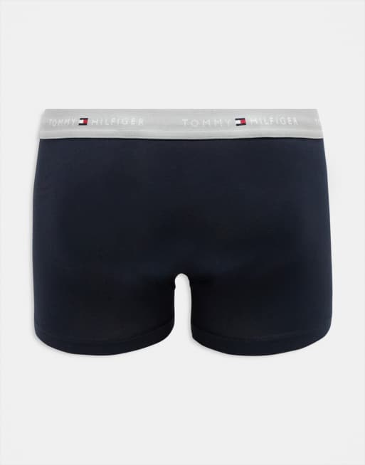Tommy Hilfiger – Signature Essential – Marinblå trunks i bomull med färgade midjeband, 5-pack, 2 av 4