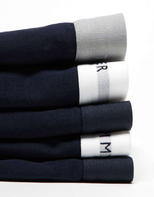 Tommy Hilfiger – Signature Essential – Marinblå trunks i bomull med färgade midjeband, 5-pack, 4 av 4
