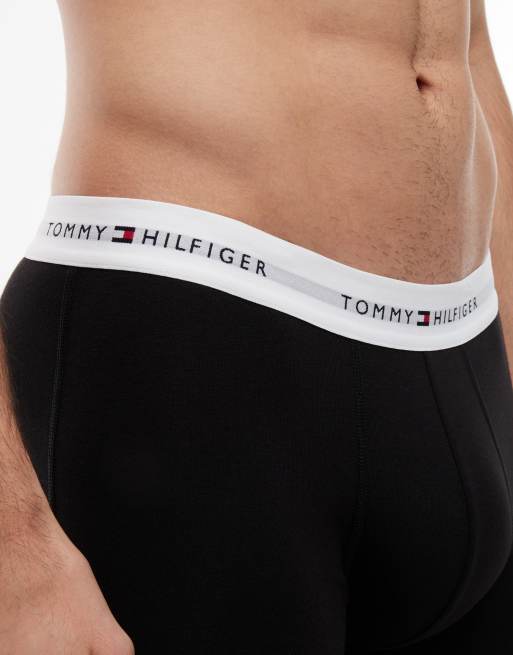 Tommy Hilfiger – Signature Essentials – 3er-Pack Boxershorts aus Baumwolle in Schwarz mit Bund in Weiß, 3 von 4