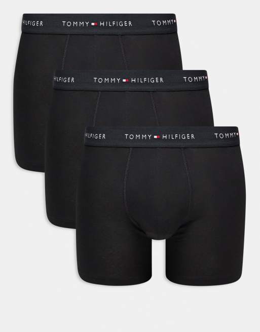 Tommy Hilfiger – Signature Essentials – 3er-Pack Boxershorts aus Baumwolle in Schwarz