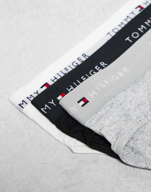 Tommy Hilfiger – Signature Essentials – 3er-Pack Unterhosen aus Baumwolle in Schwarz/Weiß/Grau, 2 von 3