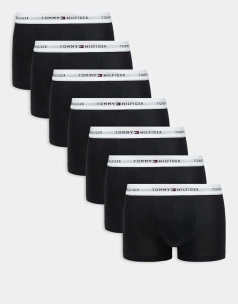Tommy Hilfiger – Signature Essentials – 7er-Pack Unterhosen aus Baumwolle in Schwarz mit weißem Bund - view 1