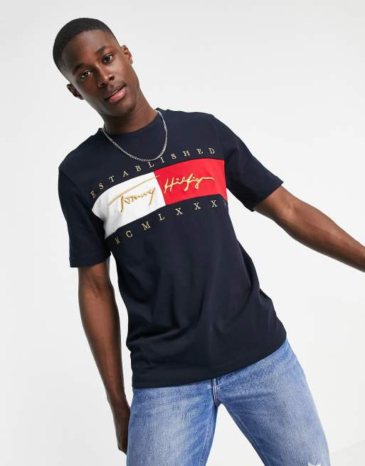 Relaxed Flag Crew Navy Tee