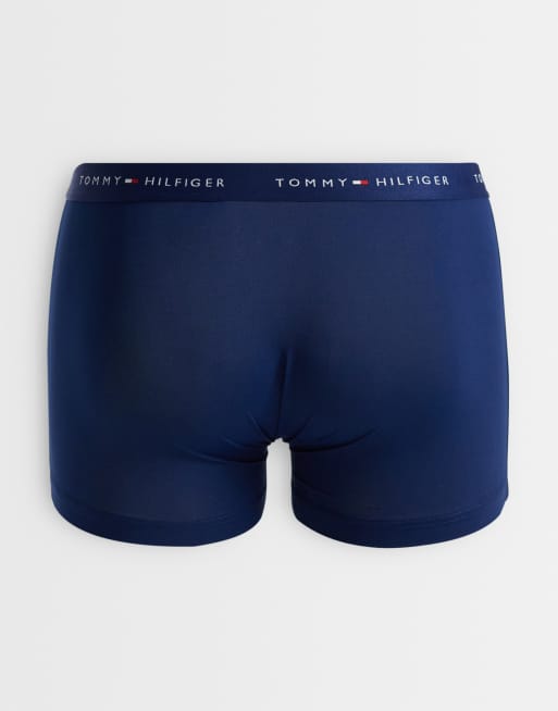Tommy Hilfiger Signature Microfiber 3 pack boxer briefs in navy, 2 of 3