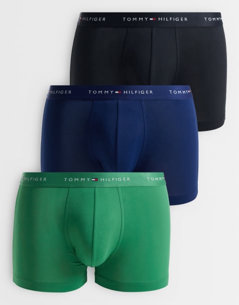 Tommy Hilfiger - Signature Microfibre - Confezione da 3 paia di boxer aderenti blu navy/nero/verde - view 1
