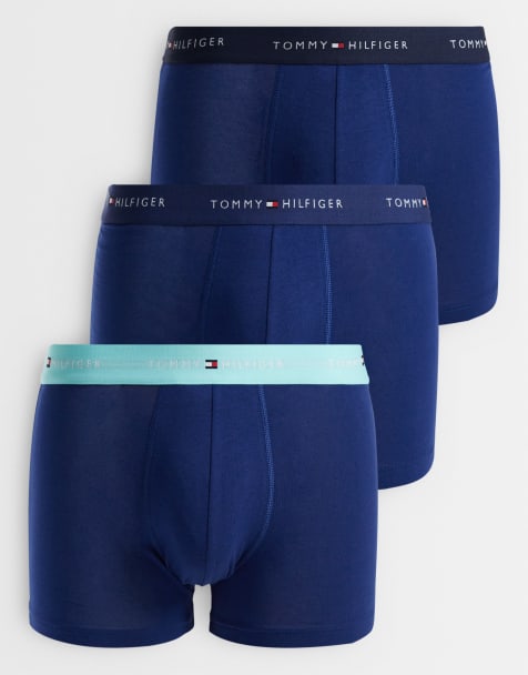 Tommy Hilfiger - Signature - Set van 3 boxershorts van katoen in marineblauw - view 1