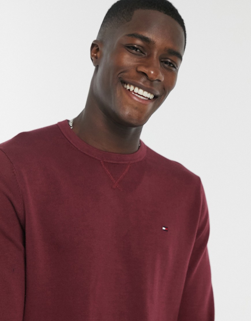 Tommy Hilfiger signature solid crew neck sweater-Red
