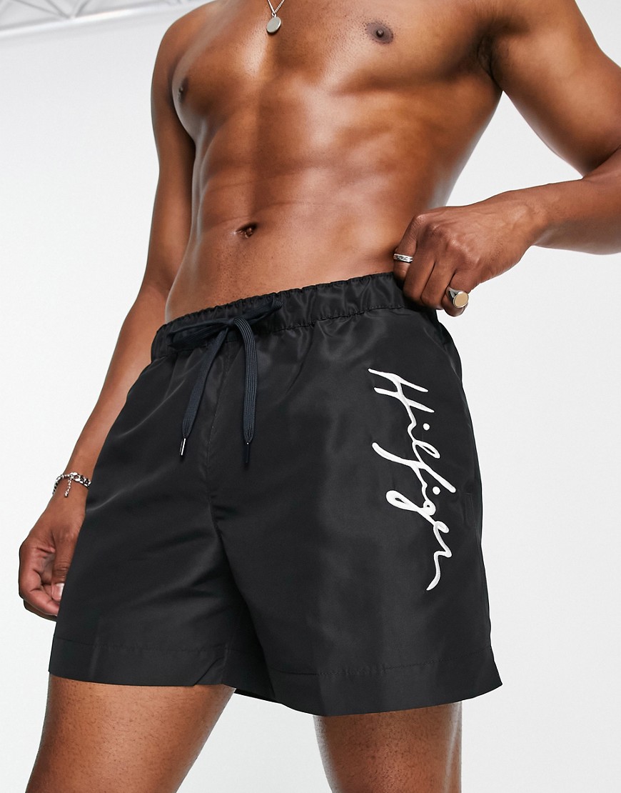 Tommy Hilfiger signature swim shorts in black