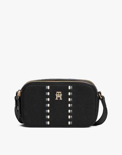 Tommy Hilfiger Signature tape camera bag in black - view 1