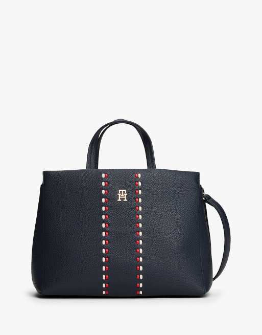 Tommy Hilfiger Signature tape satchel in dark blue