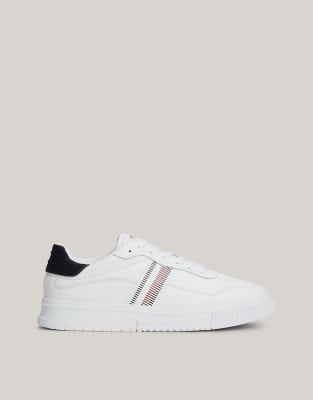  Signature tape textured leather trainers 