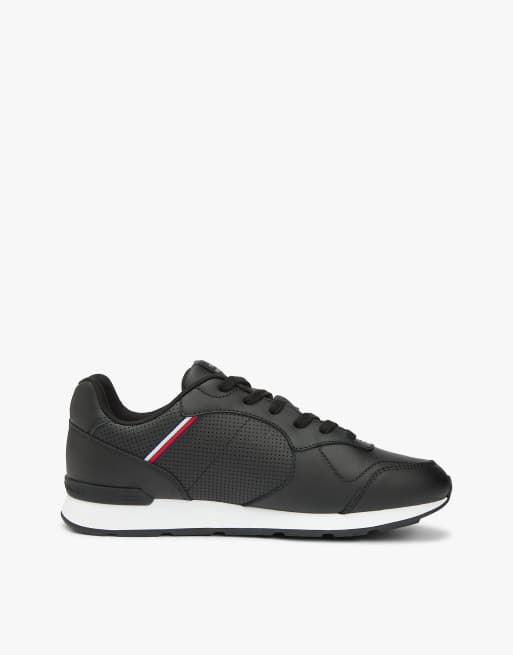 Tommy Hilfiger Signature tape trainers with leather in black