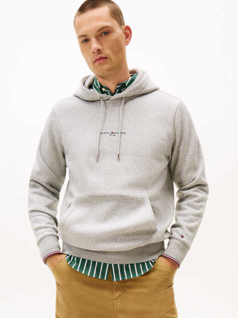 Tommy Hilfiger Signature tipped fleece hoody in solid - view 1