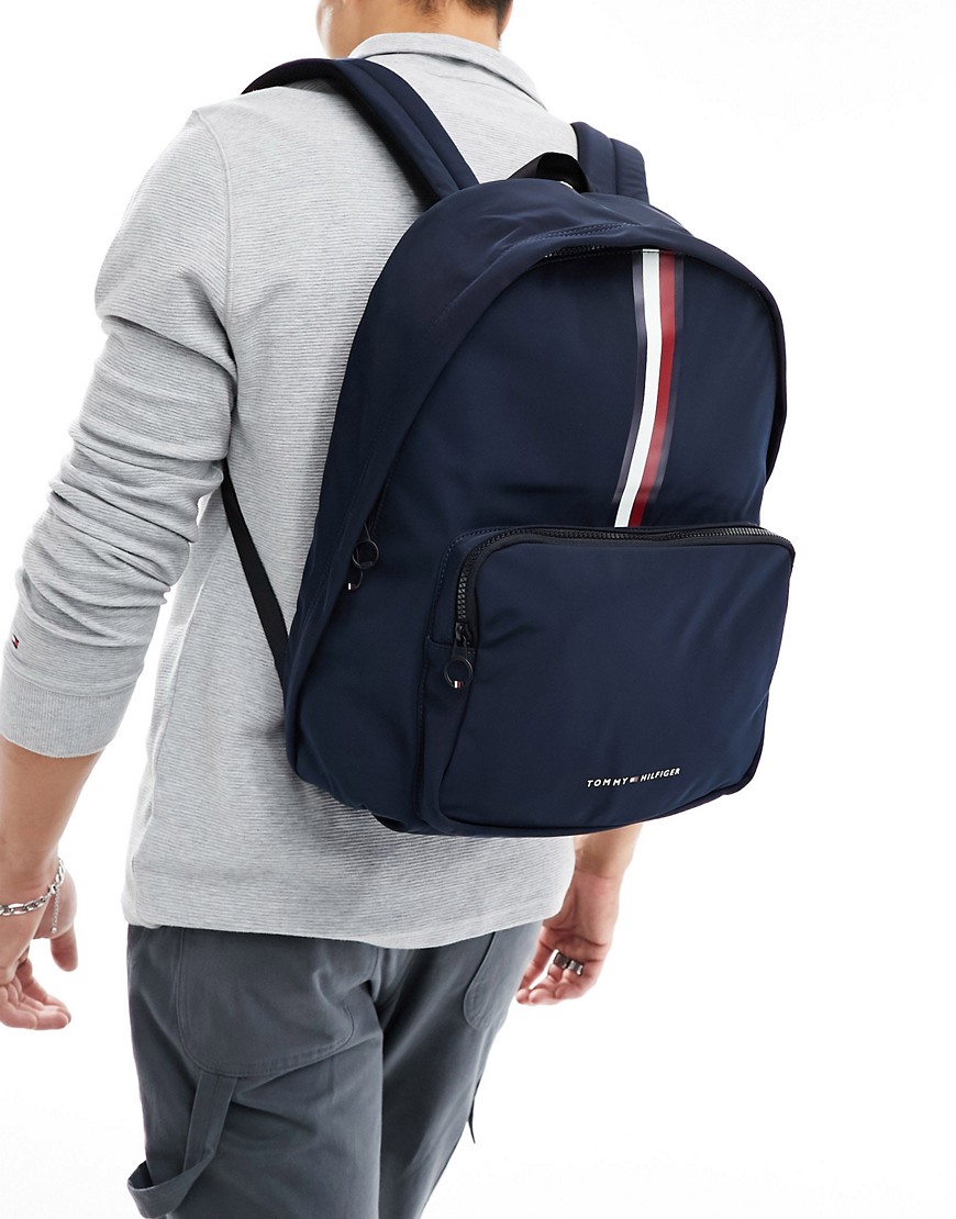 Tommy Hilfiger Skyline-stripe Padded Backpack In Navy