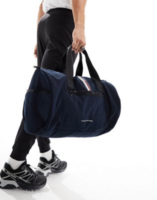 Tommy Hilfiger skyline stripe duffle bag in space blue - ASOS Price Checker