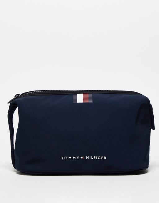 Tommy Hilfiger - Skyline - Toilettas met streep in ruimteblauw