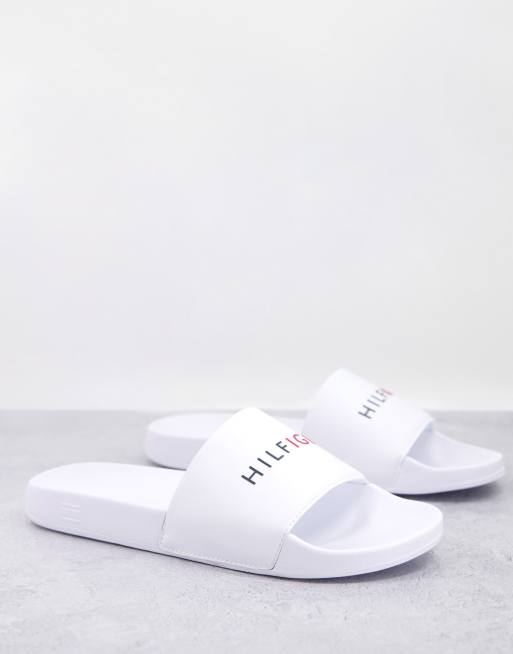 Tommy Hilfiger slider with raised logo in white