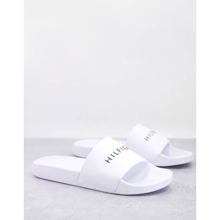 Tommy hilfiger cheap splash slides white