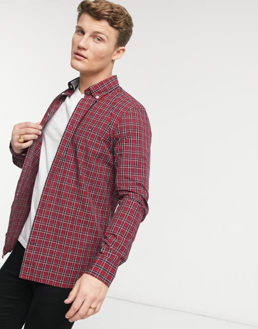 Tommy hilfiger best sale red plaid shirt