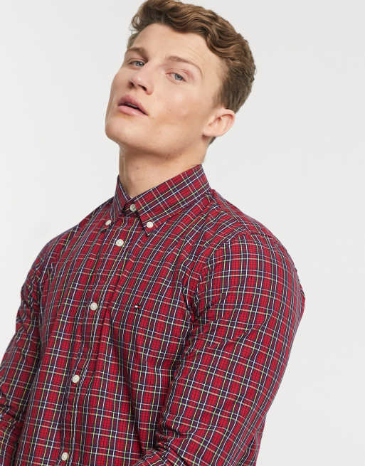 Tommy hilfiger red sales check shirt