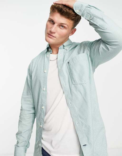 Tommy Hilfiger - Slim-fit Oxford overhemd met gingham-ruit in groen