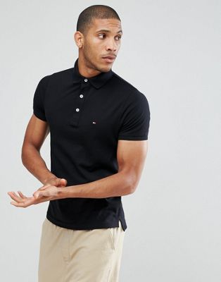 Tommy Hilfiger slim fit polo in black 