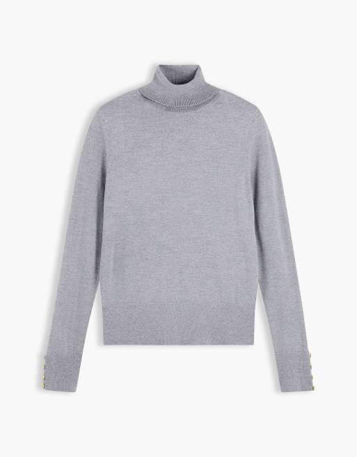 Tommy Hilfiger Slim-Pullover mit Rollkragen aus reiner Wolle in meliertem Mittelgrau, 5 von 6