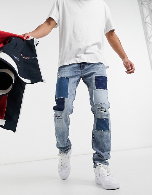 Tommy Hilfiger slim tapered flag patch jeans