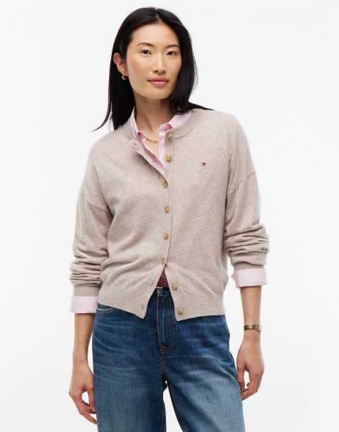 Tommy Hilfiger Slim wool blend cardigan in light camel heather - view 1