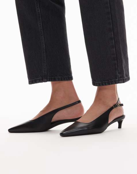 Tommy Hilfiger - Slingback-hakken met gespdetail in zwart - view 1