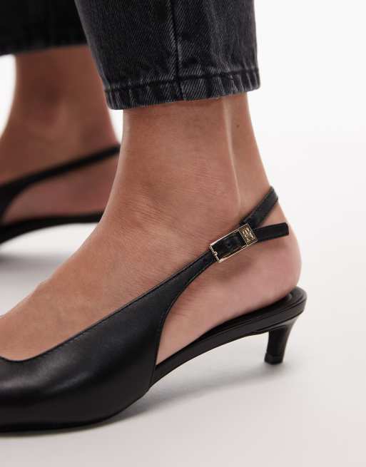 Tommy Hilfiger - Slingback-hakken met gespdetail in zwart, 4 van 4