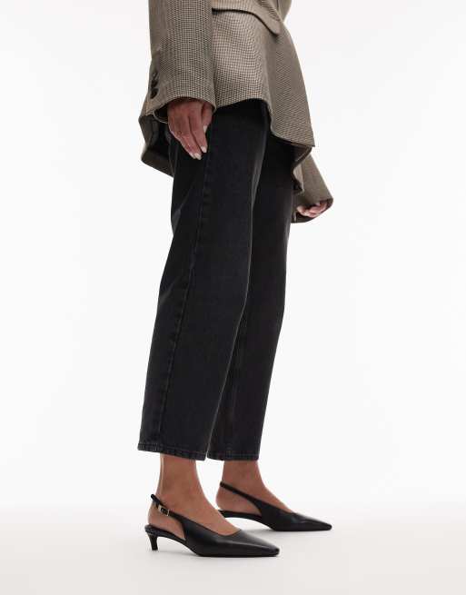 Tommy Hilfiger slingback heel with buckle detail in black, 2 of 4