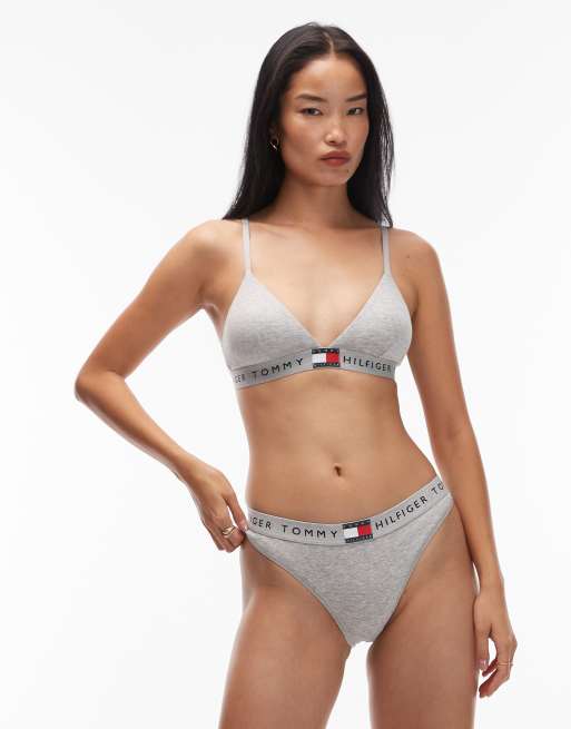 Tommy Hilfiger - Slip taglio bikini vintage grigio chiaro mélange