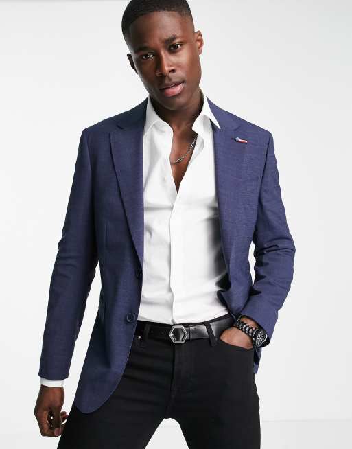 Tommy Hilfiger - Smal blazer med ternet for