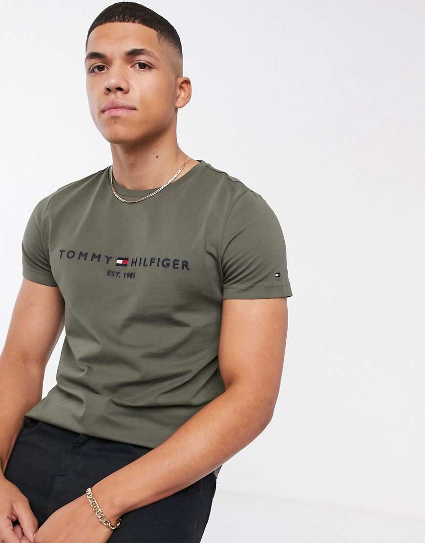 Tommy Hilfiger small chest logo t-shirt in green