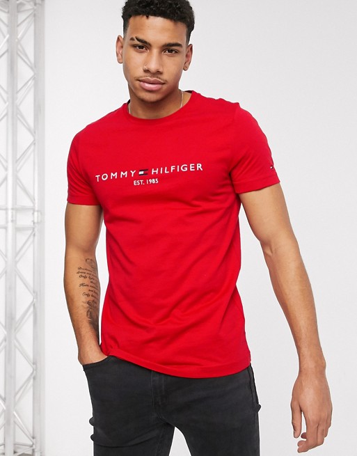 Tommy Hilfiger small chest logo t-shirt in red