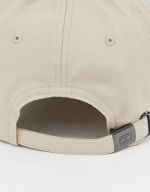 Tommy Hilfiger small icon flag logo baseball cap in light beige | ASOS