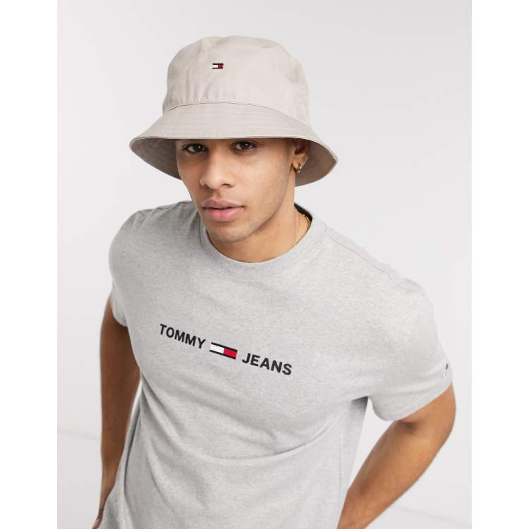 Tommy Hilfiger small logo bucket hat in stone ASOS