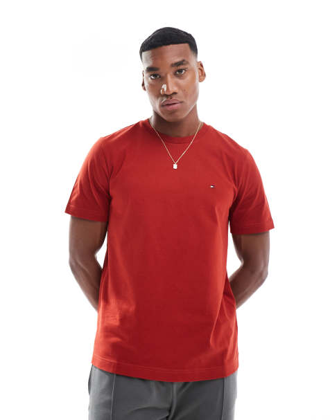 Tommy Hilfiger small logo t-shirt in dark red - view 1