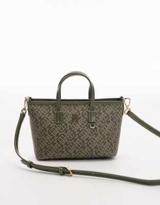 Tommy Hilfiger Small Mono Logo Handbag In Green