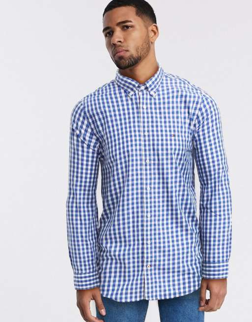 tommy hilfiger blue check shirt