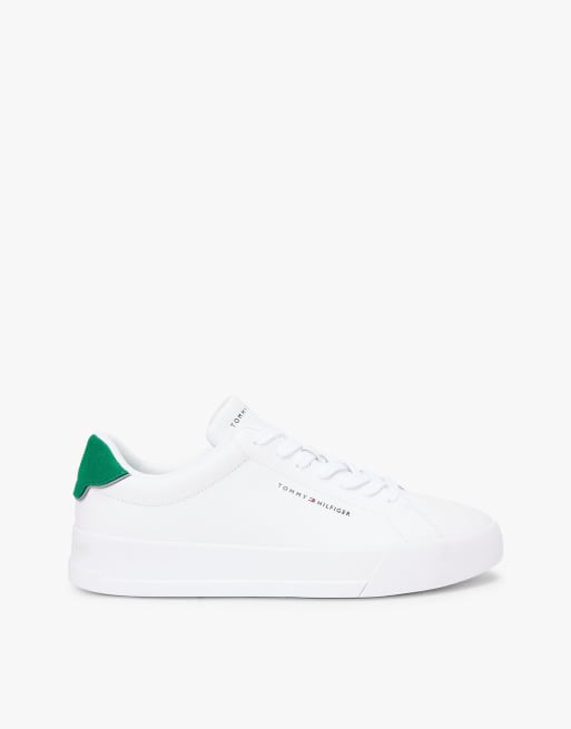 Tommy Hilfiger – Sneaker in Weiß mit kontrastierender Fersenpartie