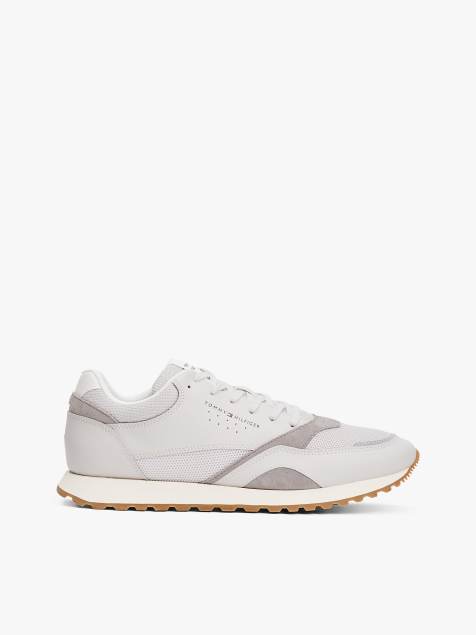 Tommy Hilfiger – Sneaker in Weiß mit Logo, Netzstoff und Leder - view 1