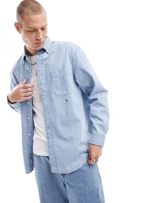 Tommy Hilfiger soft denim shirt in blue - ASOS Price Checker