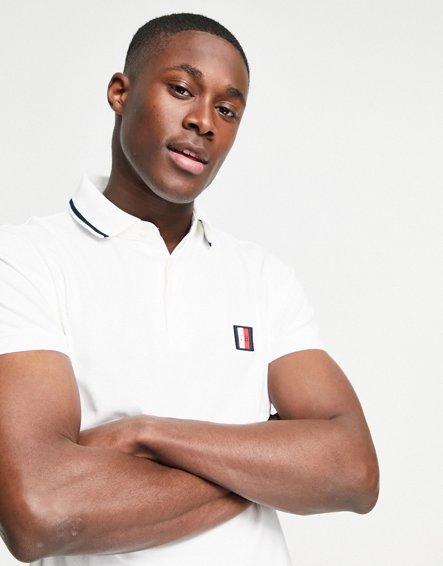 Tommy Hilfiger sophisticated jersey slim polo shirt-White