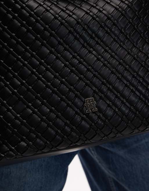 Tommy Hilfiger - Sort flettet bucket-taske med justerbar rem, 2 af 4