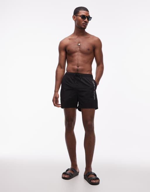Tommy Hilfiger - Sorte badeshorts med løbesnor og lynlåslomme og logo , 2 af 5