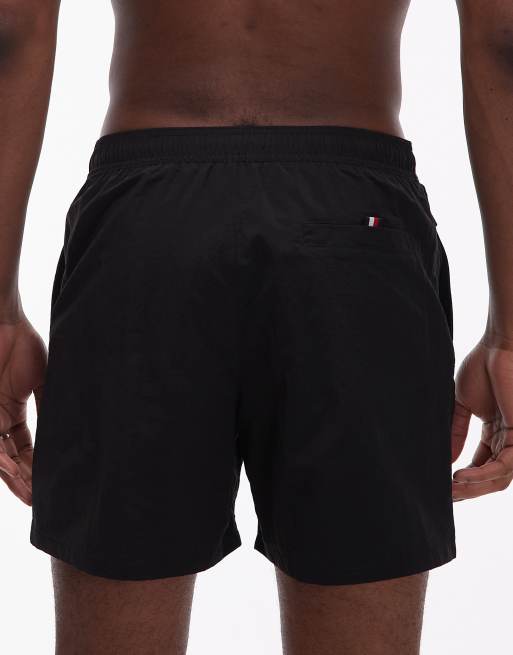 Tommy Hilfiger - Sorte badeshorts med løbesnor og lynlåslomme og logo , 5 af 5