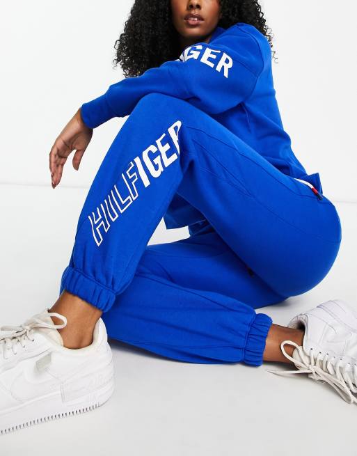 Tommy Hilfiger Sport boyfriend logo sweatpants in blue part of a set