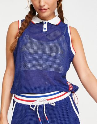 Tommy Hilfiger Sport co-ord preppy mesh tank top in navy